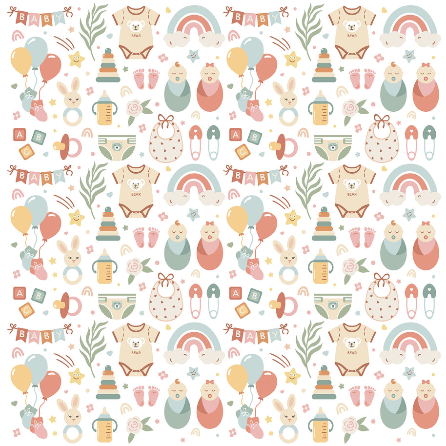 Baby Shower Boho Elements Printed Theme Mailer Box - 1 Pack (25 Pieces)