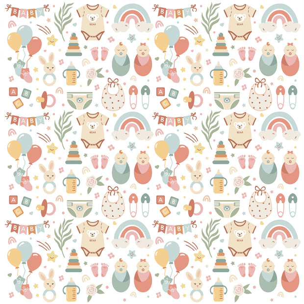 Baby Shower Boho Elements Printed Theme Mailer Box - 1 Pack (25 Pieces)