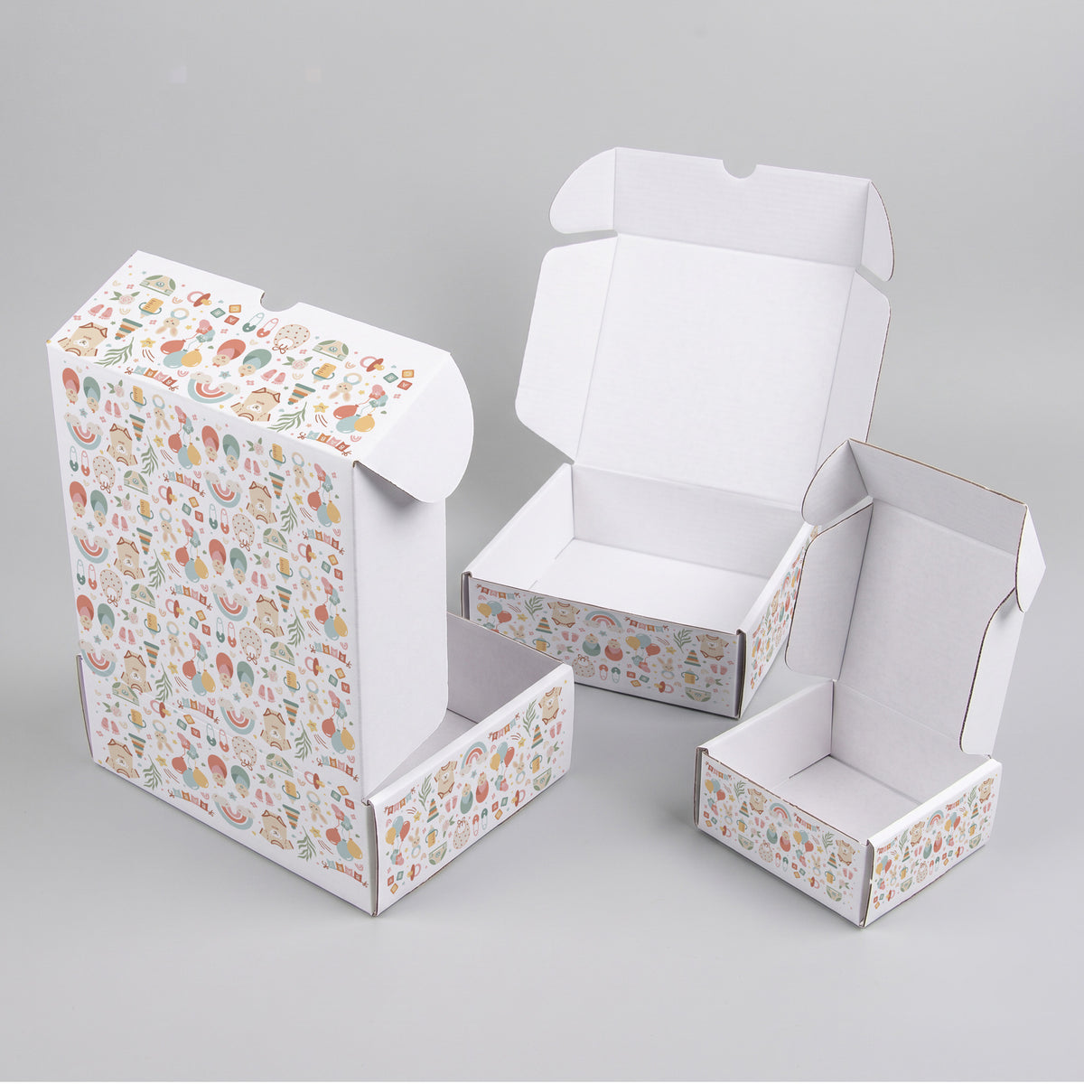 Baby Shower Boho Elements Printed Theme Mailer Box - 1 Pack (25 Pieces)