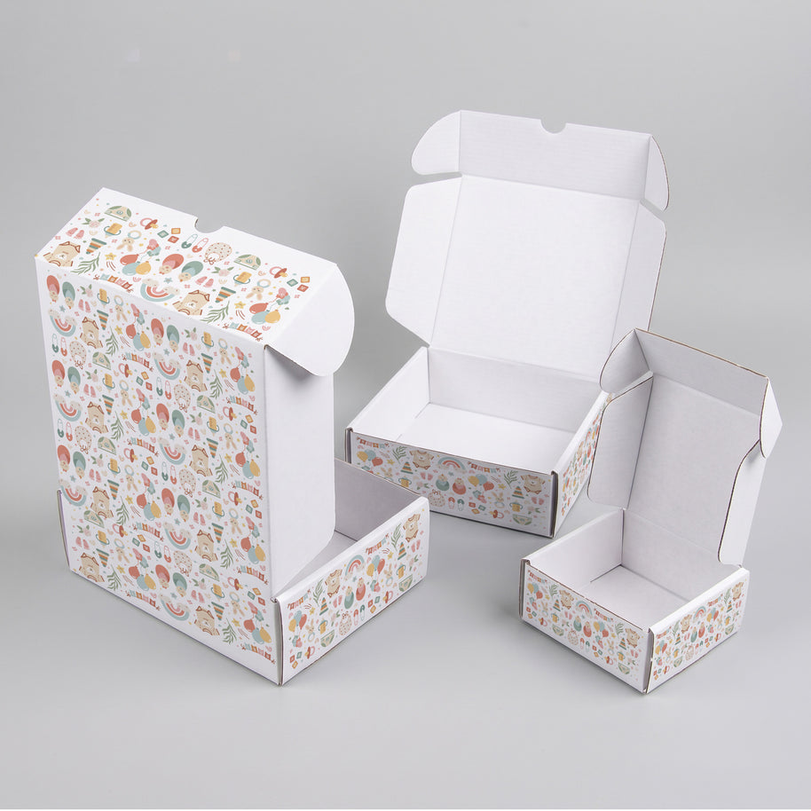 Baby Shower Boho Elements Printed Theme Mailer Box - 1 Pack (25 Pieces)
