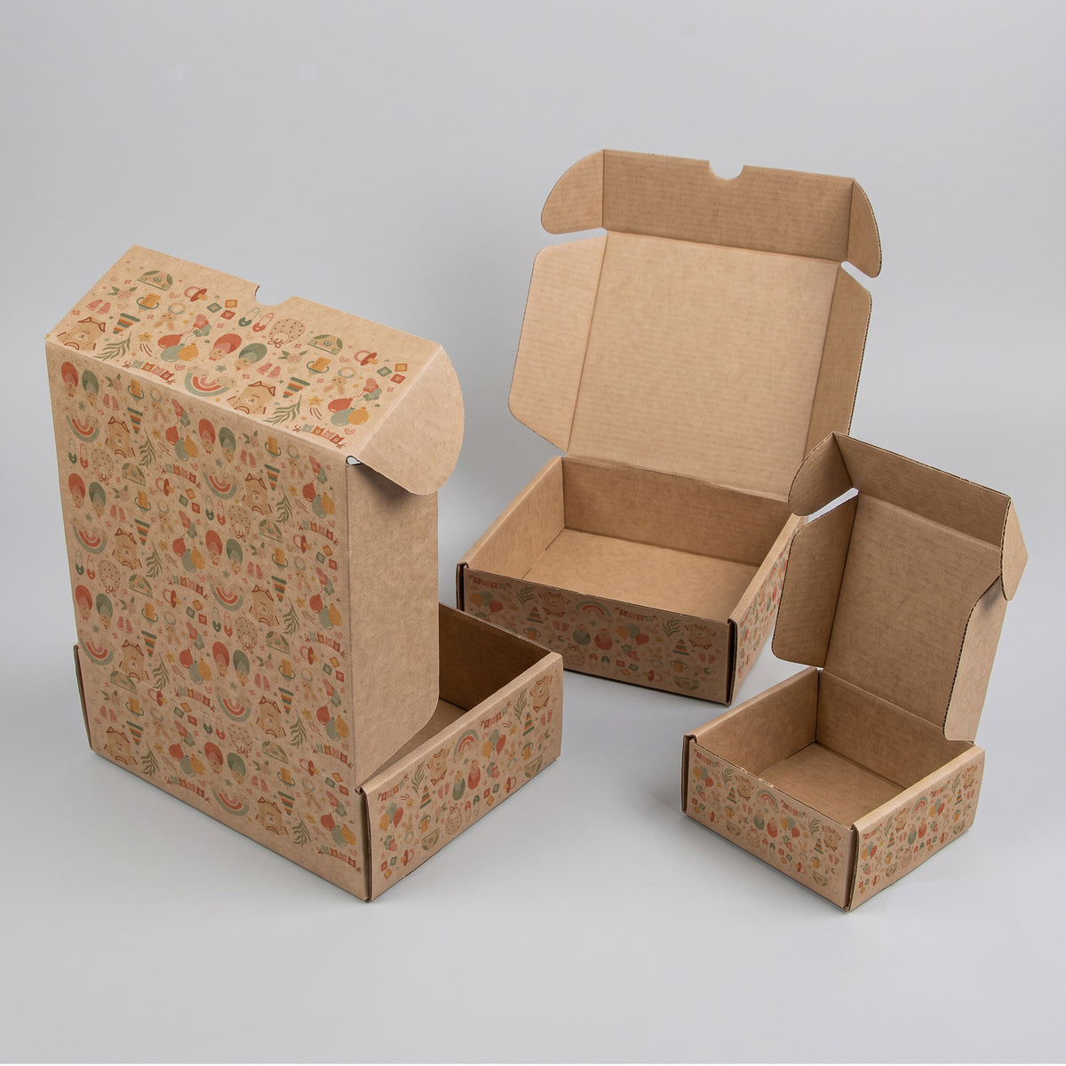 Baby Shower Boho Elements Printed Theme Mailer Box - 1 Pack (25 Pieces)