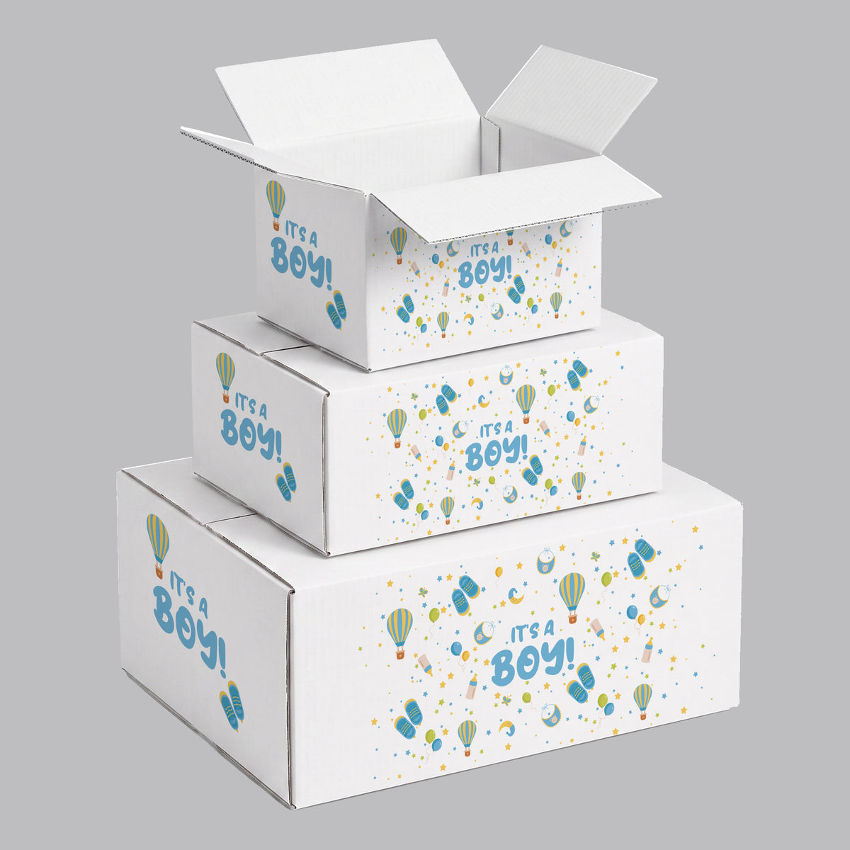 Baby Shower Its A Boy Printed Theme Shipping Box - 1 Pack (25 Pieces)