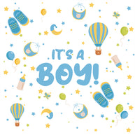Baby Shower Its A Boy Printed Theme Shipping Box - 1 Pack (25 Pieces)