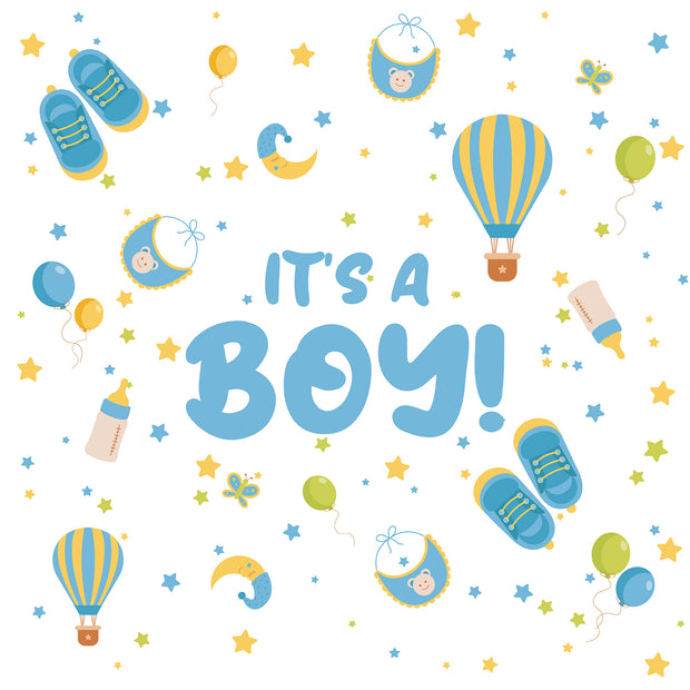 Baby Shower Its A Boy Printed Theme Shipping Box - 1 Pack (25 Pieces)