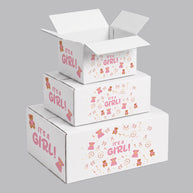 Baby Shower Its A Girl Printed Theme Shipping Box - 1 Pack (25 Pieces)
