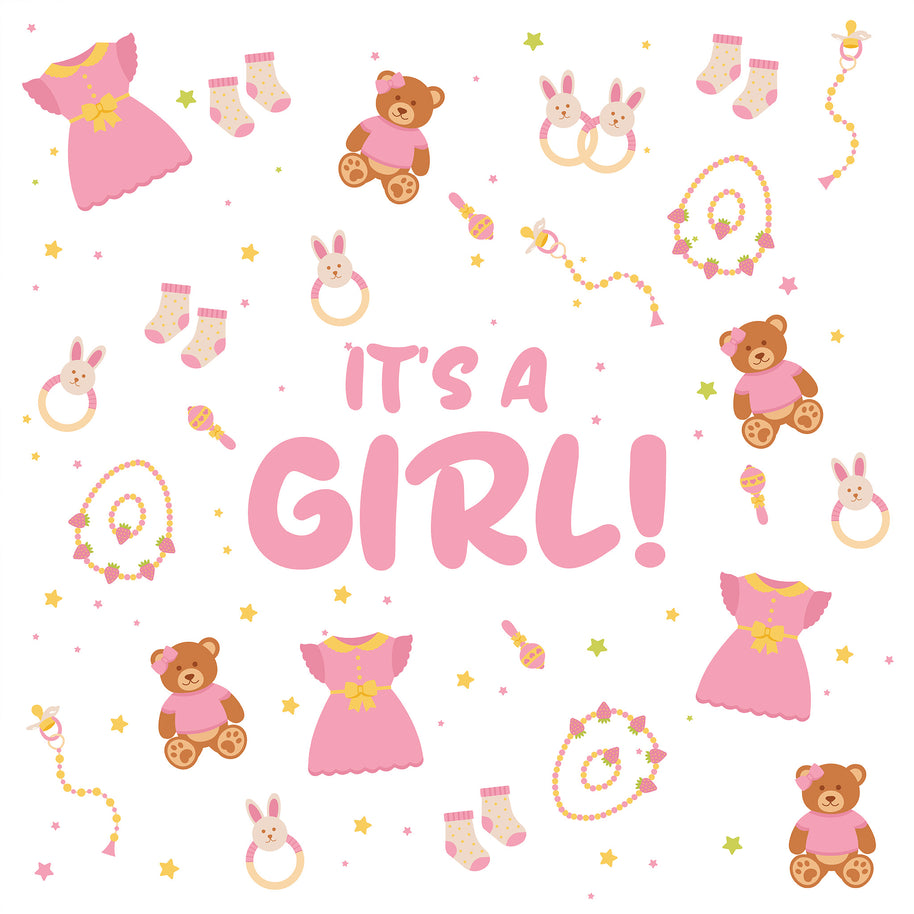 Baby Shower Its A Girl Printed Theme Shipping Box - 1 Pack (25 Pieces)