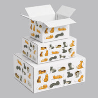 Animal Cat Illustrations Printed Theme Shipping Box - 1 Pack (25 Pieces)