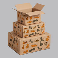 Animal Cat Illustrations Printed Theme Shipping Box - 1 Pack (25 Pieces)
