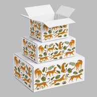 Animal Cheetah and Tropical Plants Printed Theme Shipping Box - 1 Pack (25 Pieces)