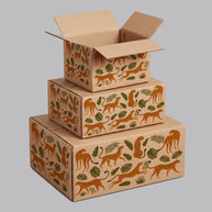 Animal Cheetah and Tropical Plants Printed Theme Shipping Box - 1 Pack (25 Pieces)