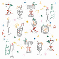 Christmas Drinks and Cocktails Printed Theme Shipping Box - 1 Pack (25 Pieces)