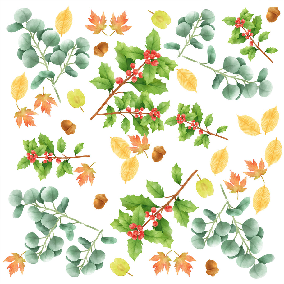 Christmas Foliage Printed Theme Mailer Box - 1 Pack (25 Pieces)