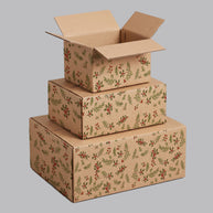Christmas Holly Berries and Greens Printed Theme Shipping Box - 1 Pack (25 Pieces)