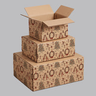 Christmas Minimalist Sketch Printed Theme Shipping Box - 1 Pack (25 Pieces)