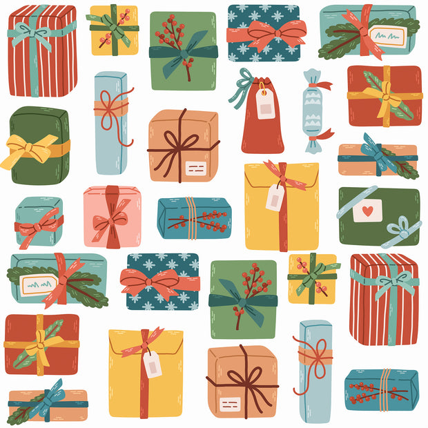 Christmas Presents Printed Theme Shipping Box - 1 Pack (25 Pieces)