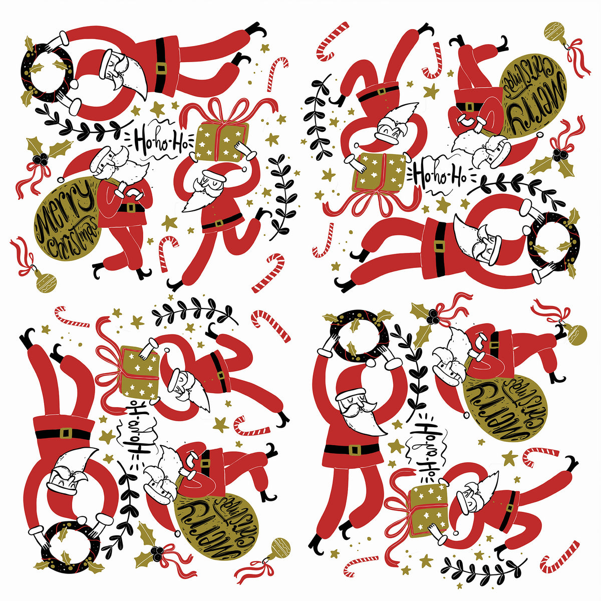 Christmas Santa Printed Theme Shipping Box - 1 Pack (25 Pieces)