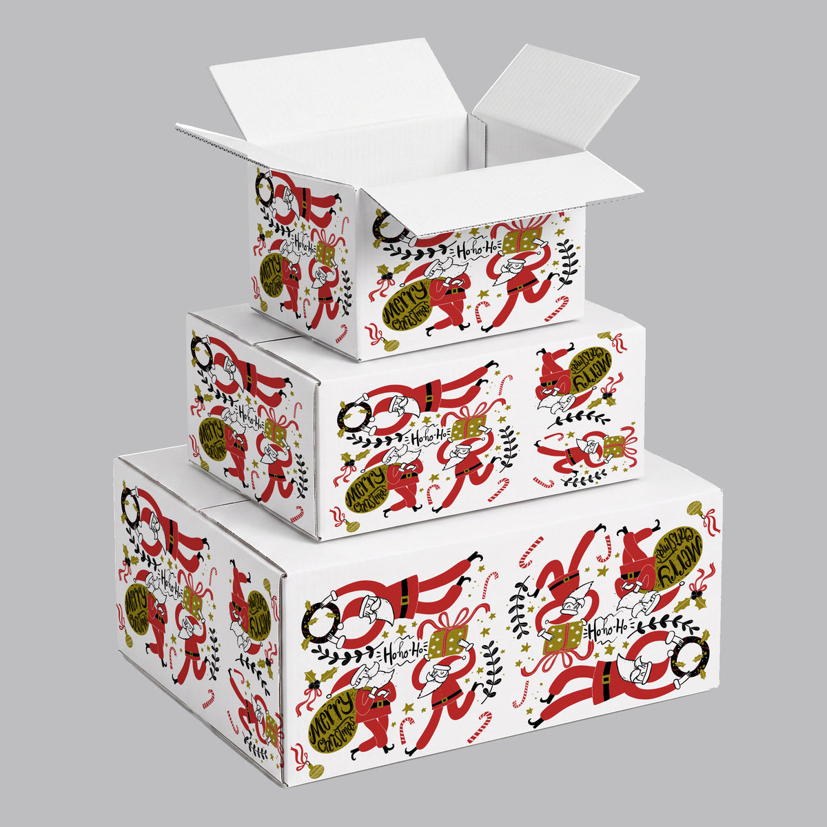 Christmas Santa Printed Theme Shipping Box - 1 Pack (25 Pieces)