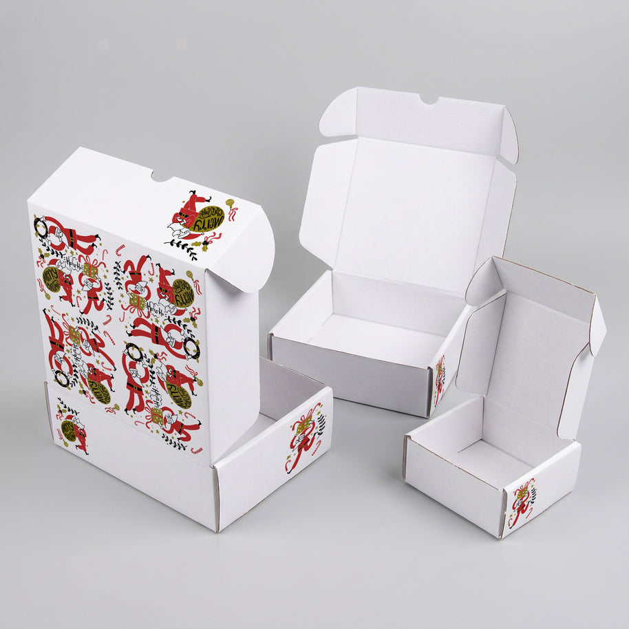 Christmas Santa Printed Theme Mailer Box - 1 Pack (25 Pieces)