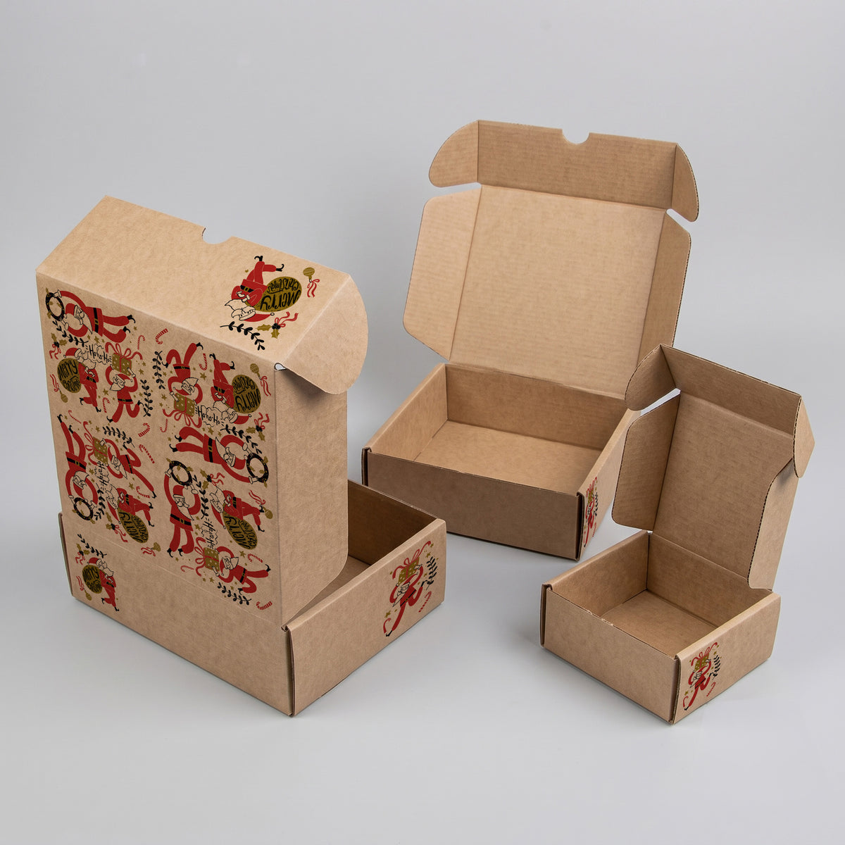 Christmas Santa Printed Theme Mailer Box - 1 Pack (25 Pieces)