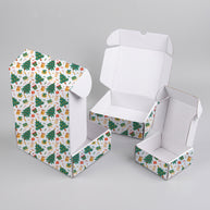 Christmas Trees, Candy & Presents Printed Theme Mailer Box - 1 Pack (25 Pieces)