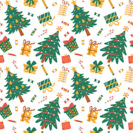 Christmas Trees, Candy & Presents Printed Theme Mailer Box - 1 Pack (25 Pieces)