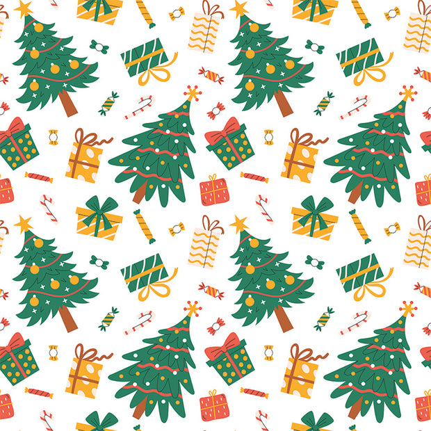Christmas Trees, Candy & Presents Printed Theme Shipping Box - 1 Pack (25 Pieces)