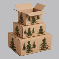 Christmas Trees Printed Theme Shipping Box - 1 Pack (25 Pieces)