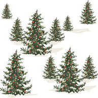 Christmas Trees Printed Theme Mailer Box - 1 Pack (25 Pieces)
