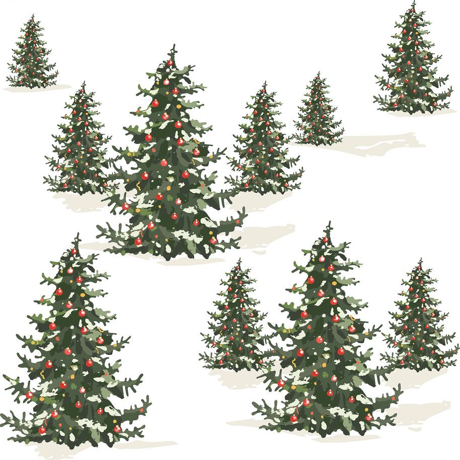Christmas Trees Printed Theme Shipping Box - 1 Pack (25 Pieces)