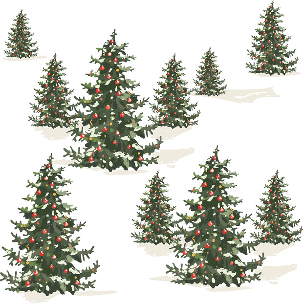 Christmas Trees Printed Theme Shipping Box - 1 Pack (25 Pieces)