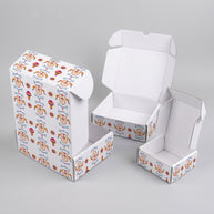 Diwali Diya & Peacock Repeat Pattern Printed Theme Mailer Box - 1 Pack (25 Pieces)