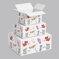 Animal Dog Illustrations Printed Theme Shipping Box - 1 Pack (25 Pieces)