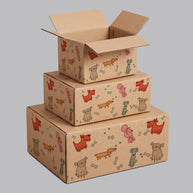 Animal Dog Illustrations Printed Theme Shipping Box - 1 Pack (25 Pieces)
