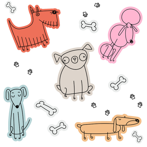 Animal Dog Illustrations Printed Theme Shipping Box - 1 Pack (25 Pieces)