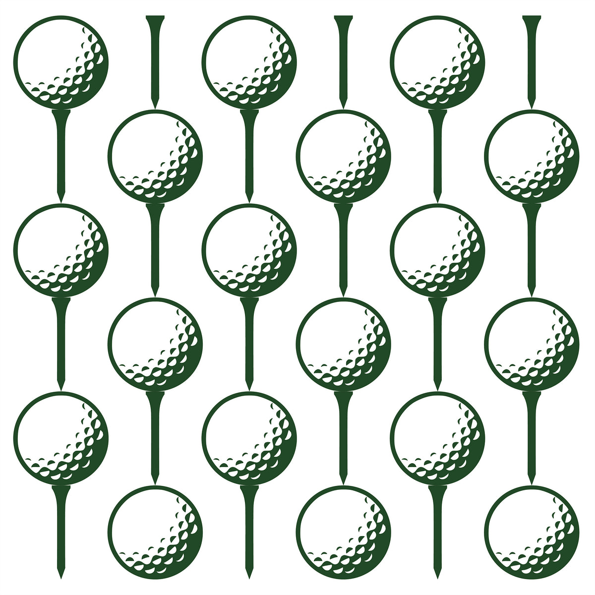Sports Golf Ball and Tee Repeat Printed Theme Mailer Box - 1 Pack (25 Pieces)