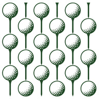 Sports Golf Ball and Tee Repeat Printed Theme Mailer Box - 1 Pack (25 Pieces)