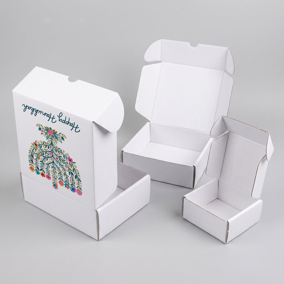 Hanukkah Flower Menorah Candle Printed Theme Mailer Box - 1 Pack (25 Pieces)