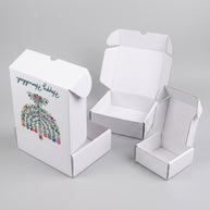Hanukkah Flower Menorah Candle Printed Theme Mailer Box - 1 Pack (25 Pieces)