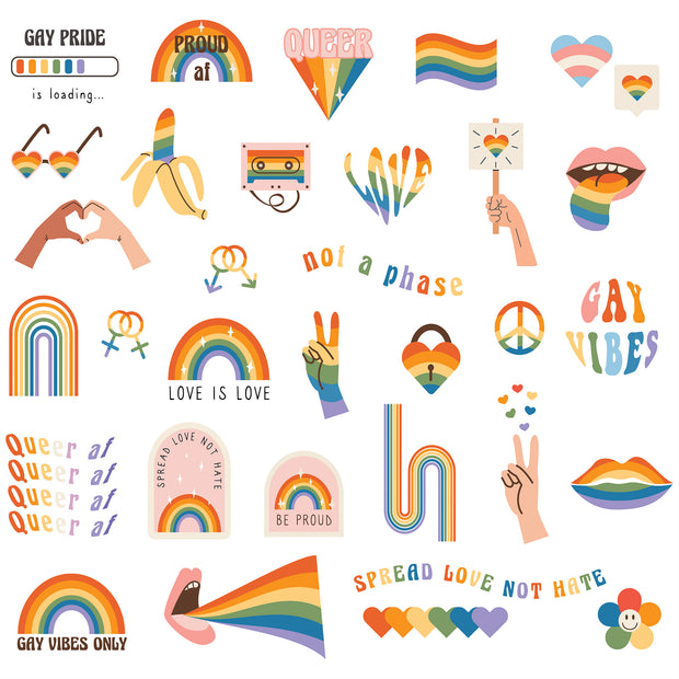 Pride Celebration Icons Printed Theme Mailer Box - 1 Pack (25 Pieces)