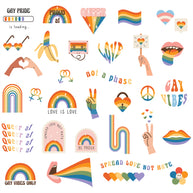 Pride Celebration Icons Printed Theme Shipping Box - 1 Pack (25 Pieces)