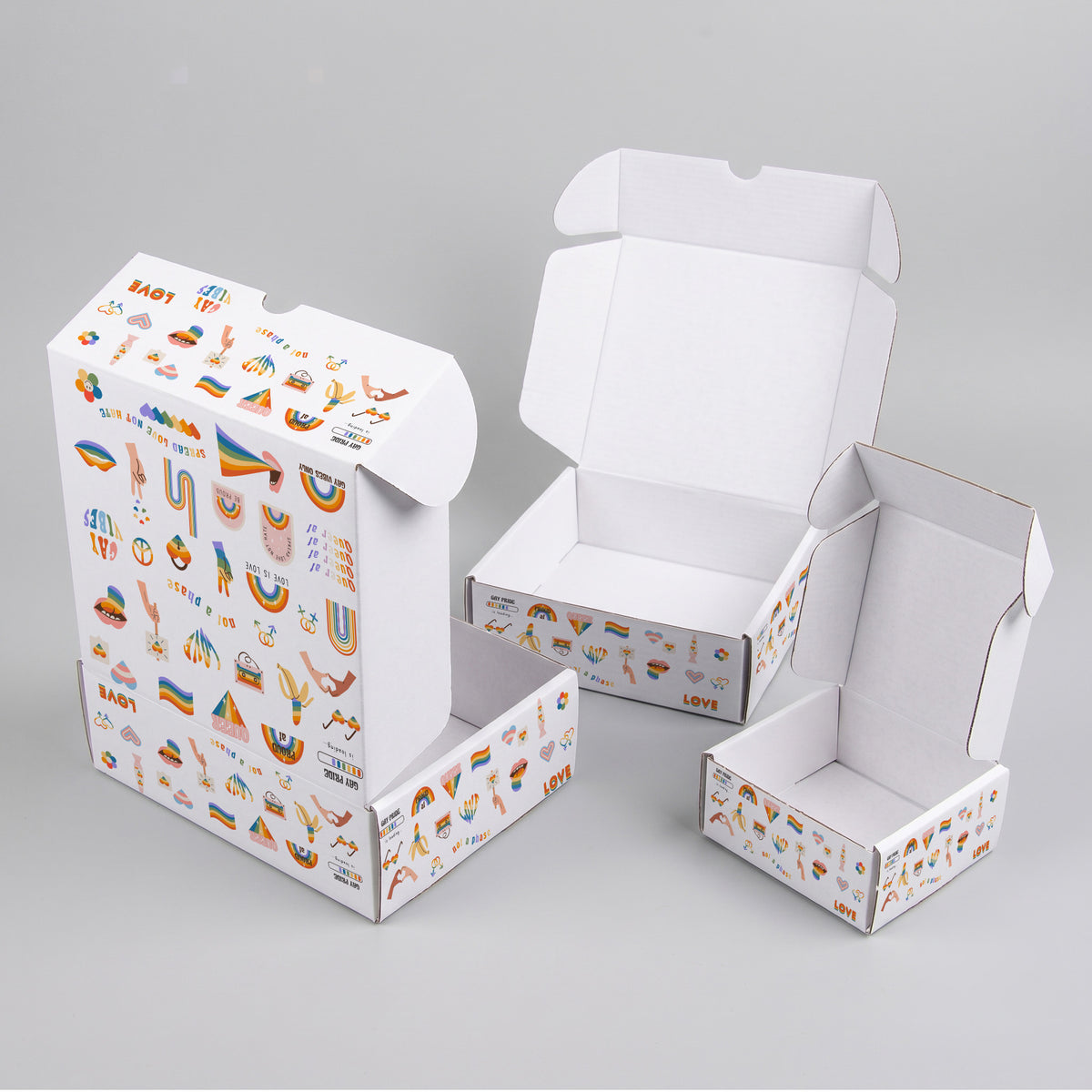 Pride Celebration Icons Printed Theme Mailer Box - 1 Pack (25 Pieces)