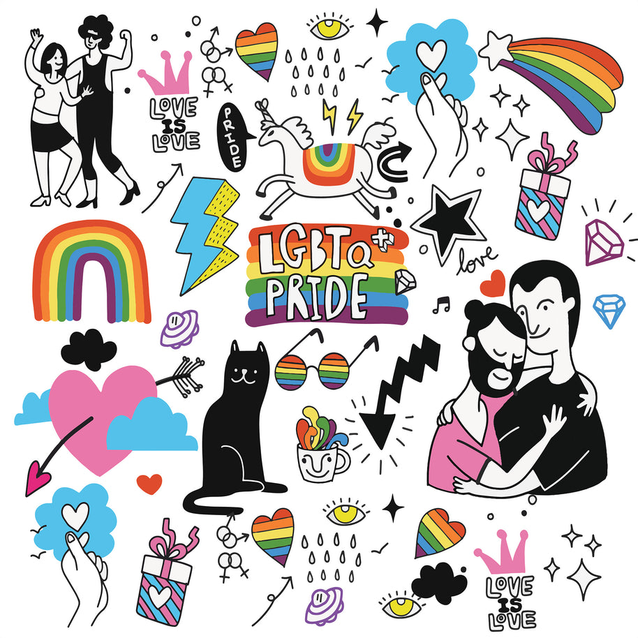Pride Doodles Printed Theme Mailer Box - 1 Pack (25 Pieces)