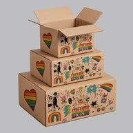 Pride Doodles Printed Theme Shipping Box - 1 Pack (25 Pieces)