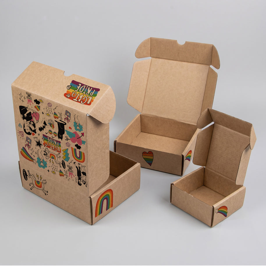 Pride Doodles Printed Theme Mailer Box - 1 Pack (25 Pieces)