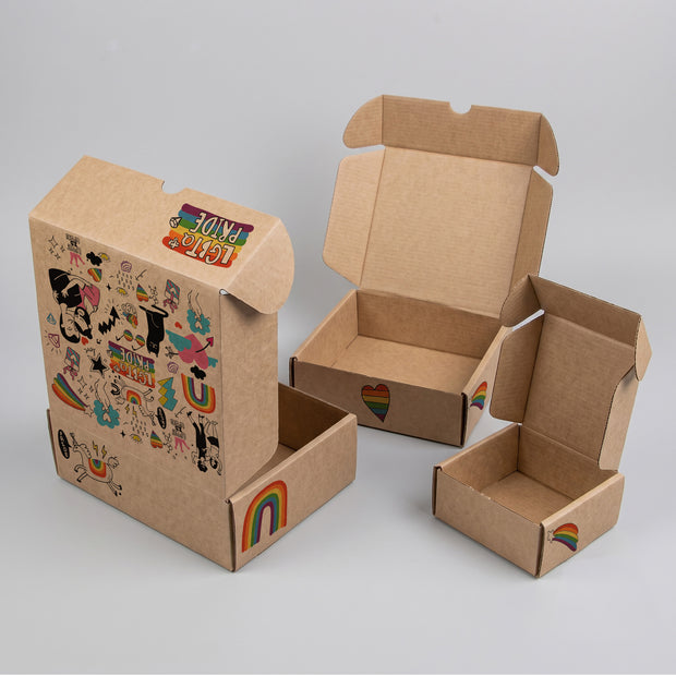 Pride Doodles Printed Theme Mailer Box - 1 Pack (25 Pieces)
