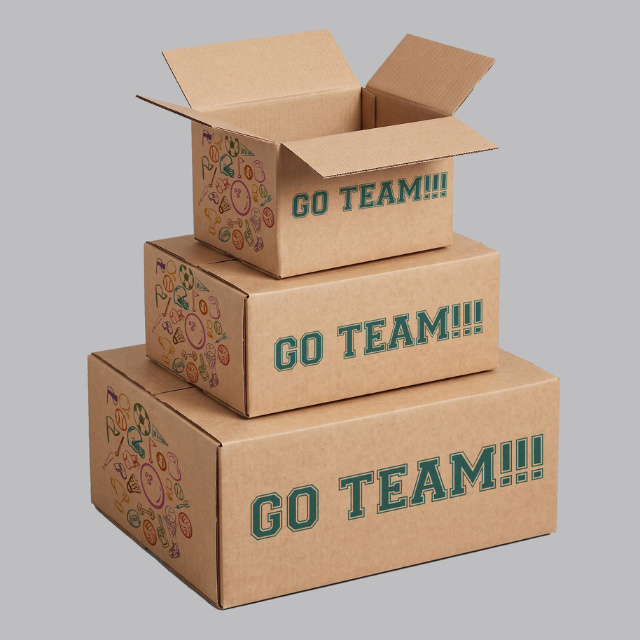 Sports Go Team Golf Icons Printed Theme Shipping Box - 1 Pack (25 Pieces)