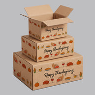 Thanksgiving Hand Illustrations and Text Printed Theme Shipping Box - 1 Pack (25 Pieces)