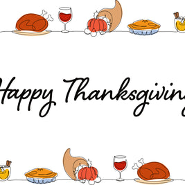 Thanksgiving Hand Illustrations and Text Printed Theme Mailer Box - 1 Pack (25 Pieces)