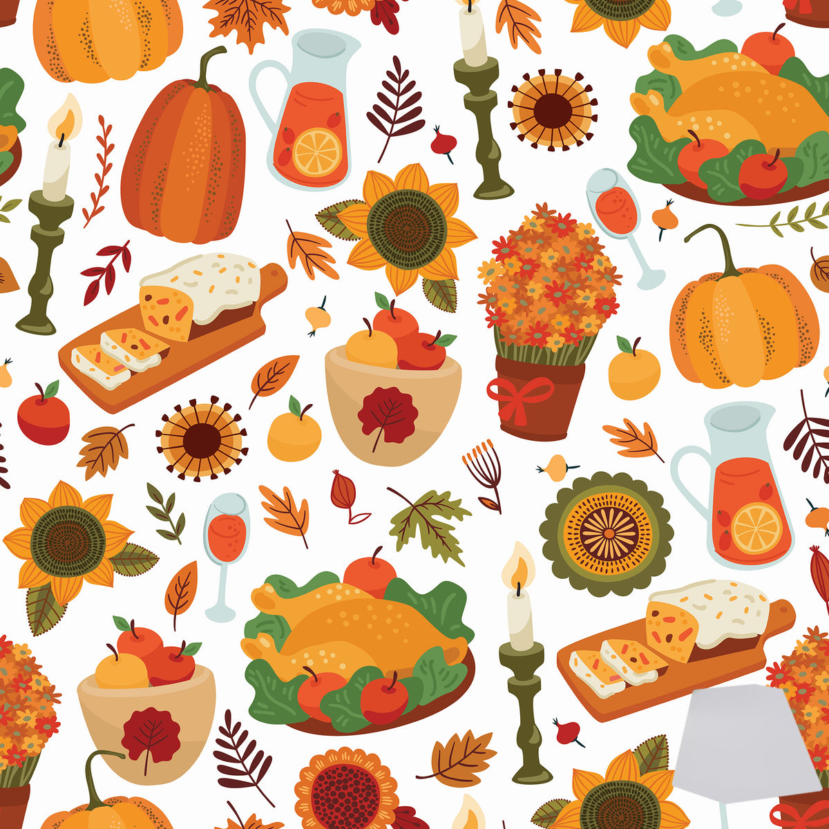 Thanksgiving Table Scape Printed Theme Mailer Box - 1 Pack (25 Pieces)