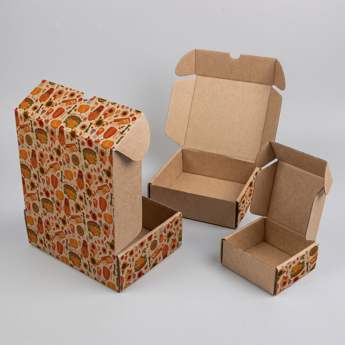 Thanksgiving Table Scape Printed Theme Shipping Box - 1 Pack (25 Pieces)